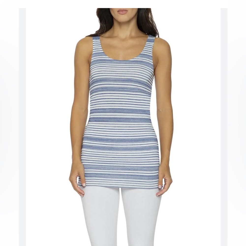 NWOT. Lysse Mulholland Tank Denim Melange. Size medium.